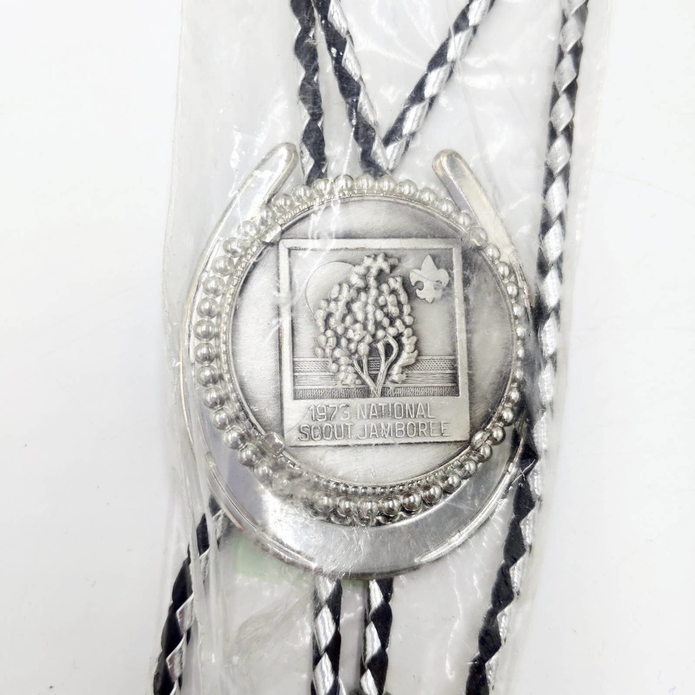 1973 National Scout Jamboree Silver Horseshoe Braid Necklace Adjustable 16" NEW